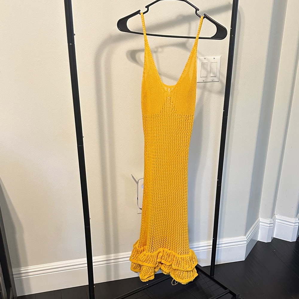 Yellow Knit Women's Dress